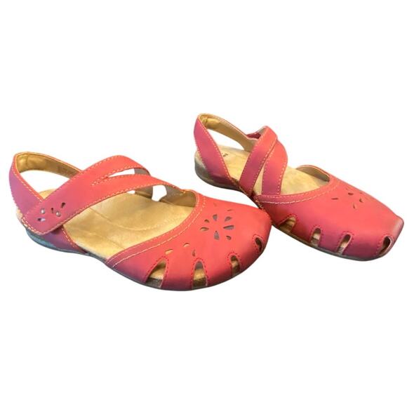 Earth Origins Brenda Red Cutout Mary Jane Comfort Flats Sandals Women’s 7M - Picture 4 of 7